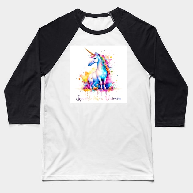 [AI Art] Sparkle like a unicorn Baseball T-Shirt by Sissely